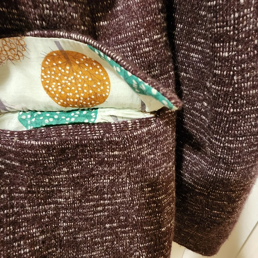 Anthropologie Cartonnier Dashes Knit Eggplant Blazer Size Large - Picture 11 of 13
